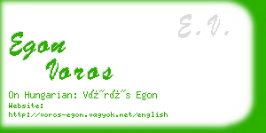 egon voros business card